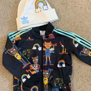 Adidas/Mini Rodini collab jacket and hat.